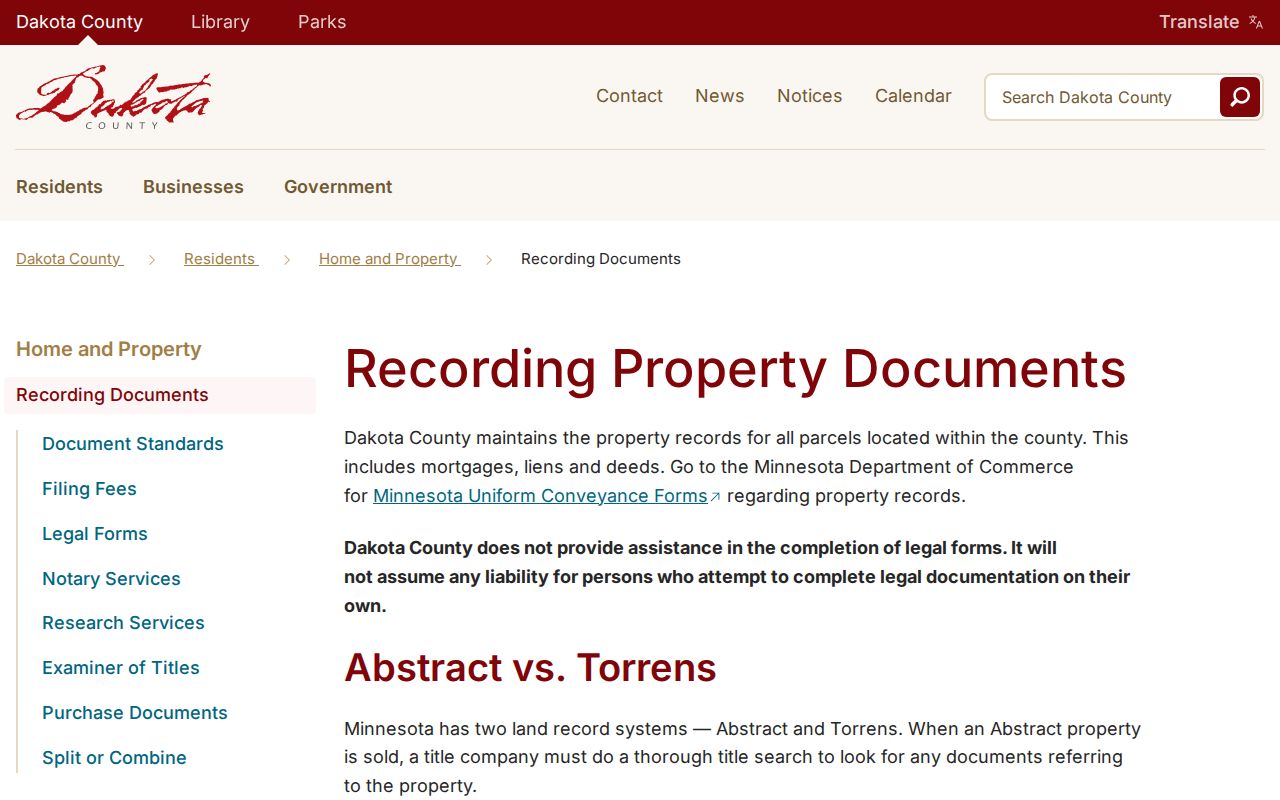 West St. Paul residents directory Dakota County recording information