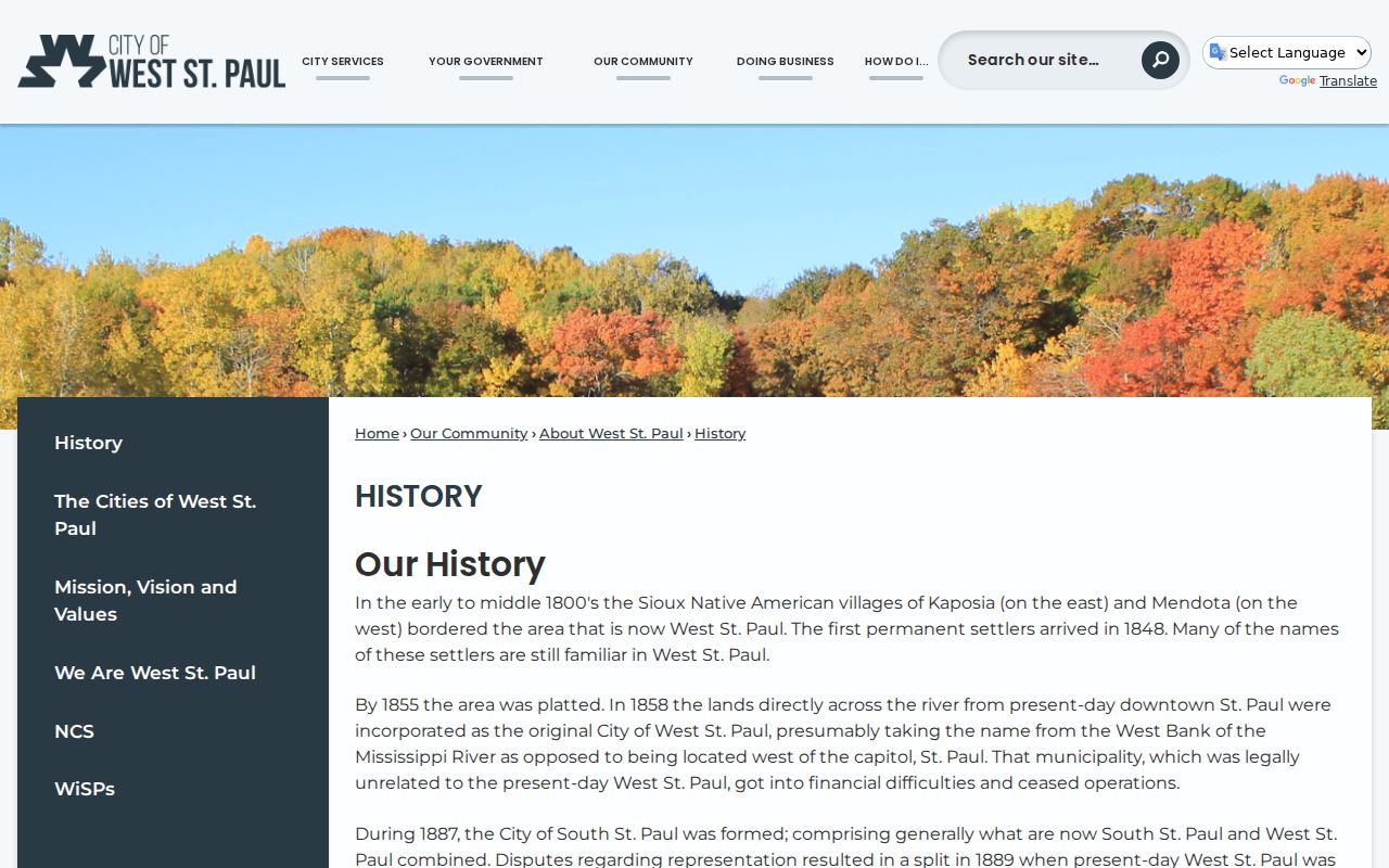 West St. Paul residents directory official city history