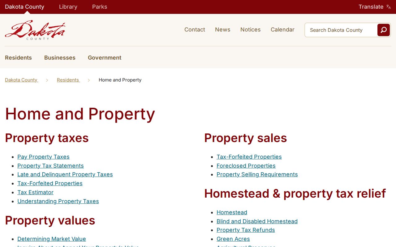 West St. Paul street directory view of Dakota County address and PID search guidance