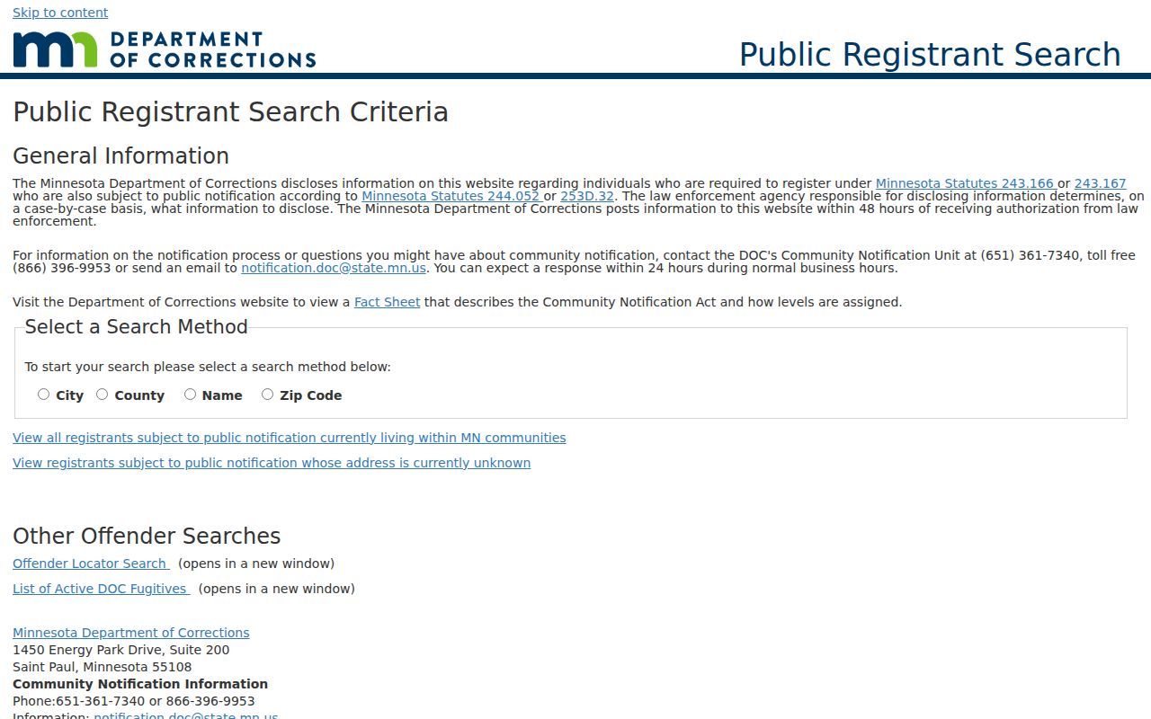 West St. Paul ZIP code location-capable Minnesota state search interface